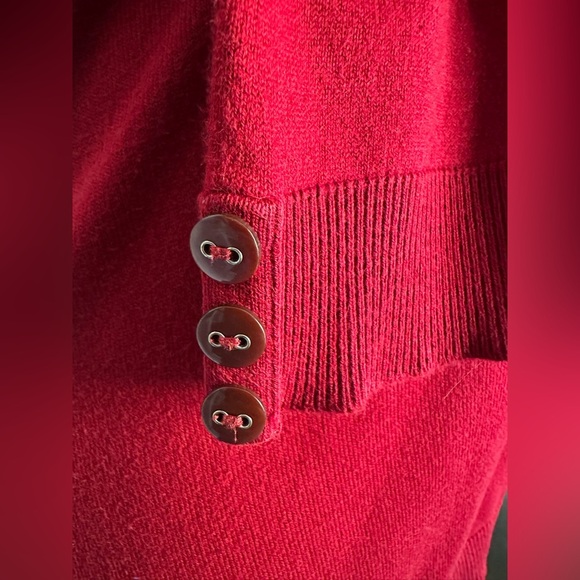 Karen Scott Women's Long Sleeve Open Front Red Cardigan (815) - Picture 7 of 11